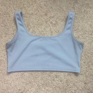 Blue cropped tank top
